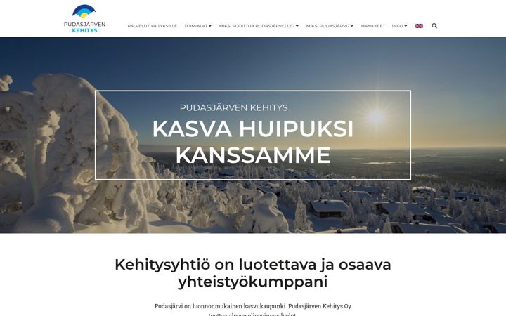 Screenshot van pudasjarvenkehitys.fi