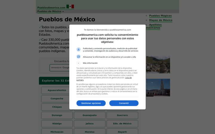 Screenshot of pueblosamerica.com