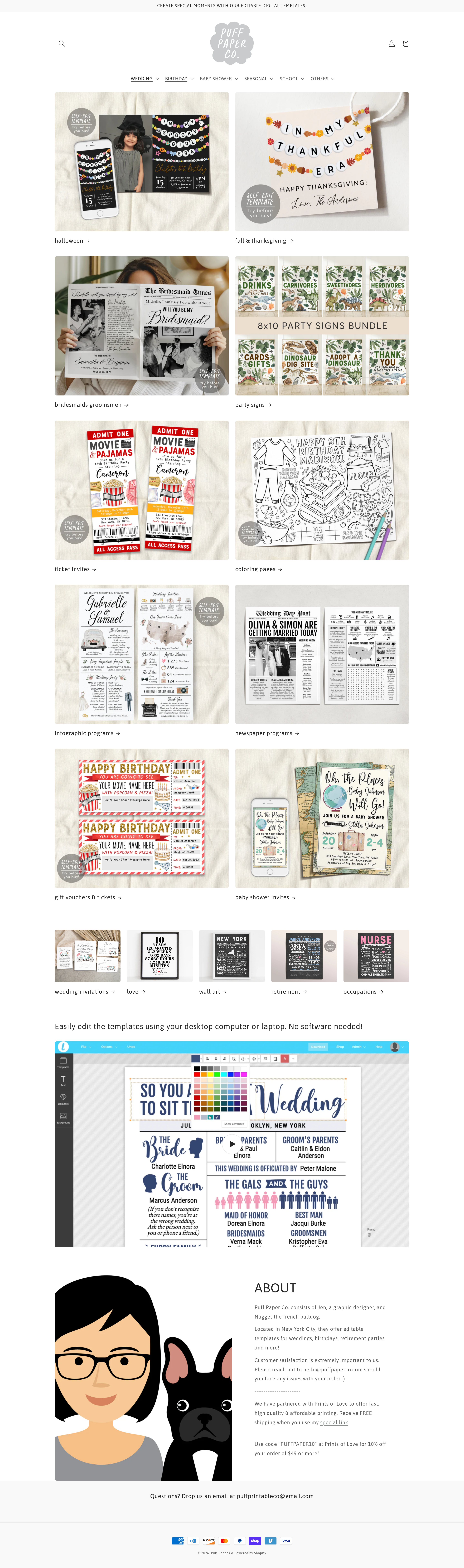 Screenshot of Puff Paper Co