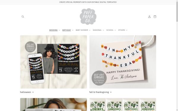 Screenshot of puffpaperco.com