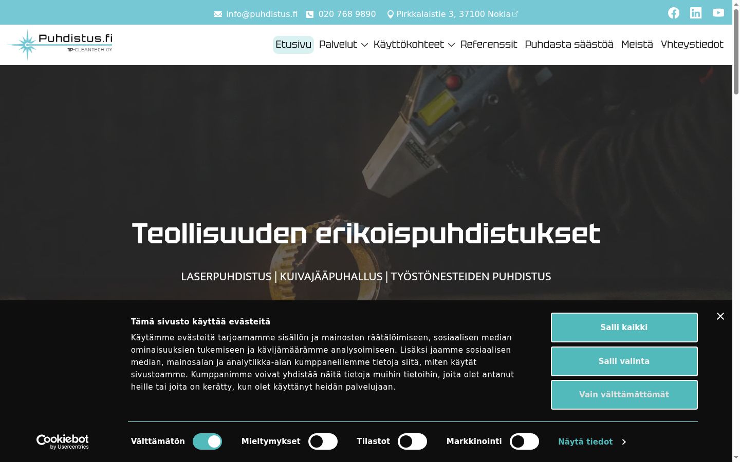 Screenshot van de toestemmingsbanner zoals getoond vóór enige interactie