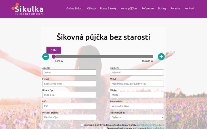 Zrzut ekranu pujckasikulka.cz