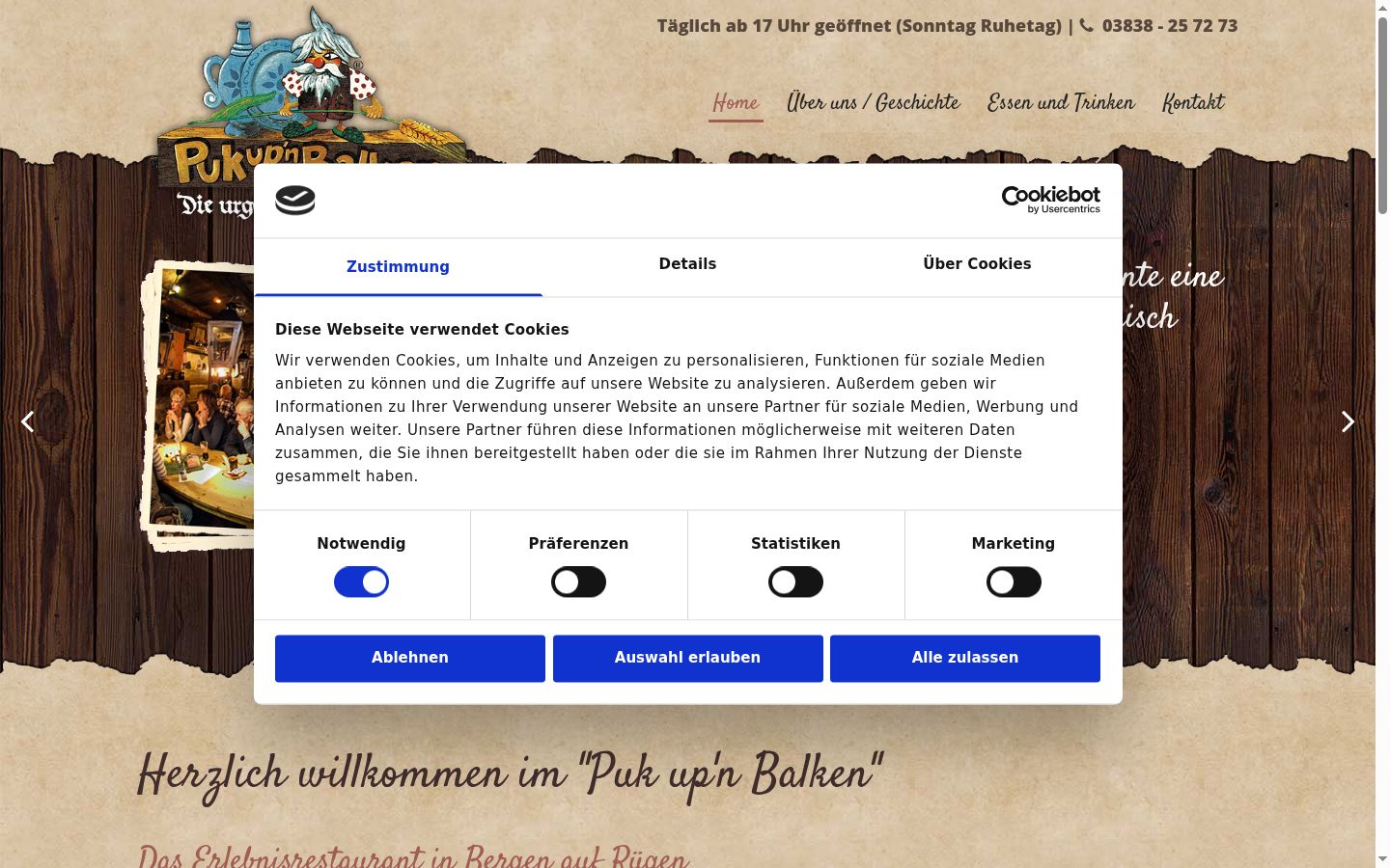 Screenshot del banner di consenso mostrato prima di qualsiasi interazione