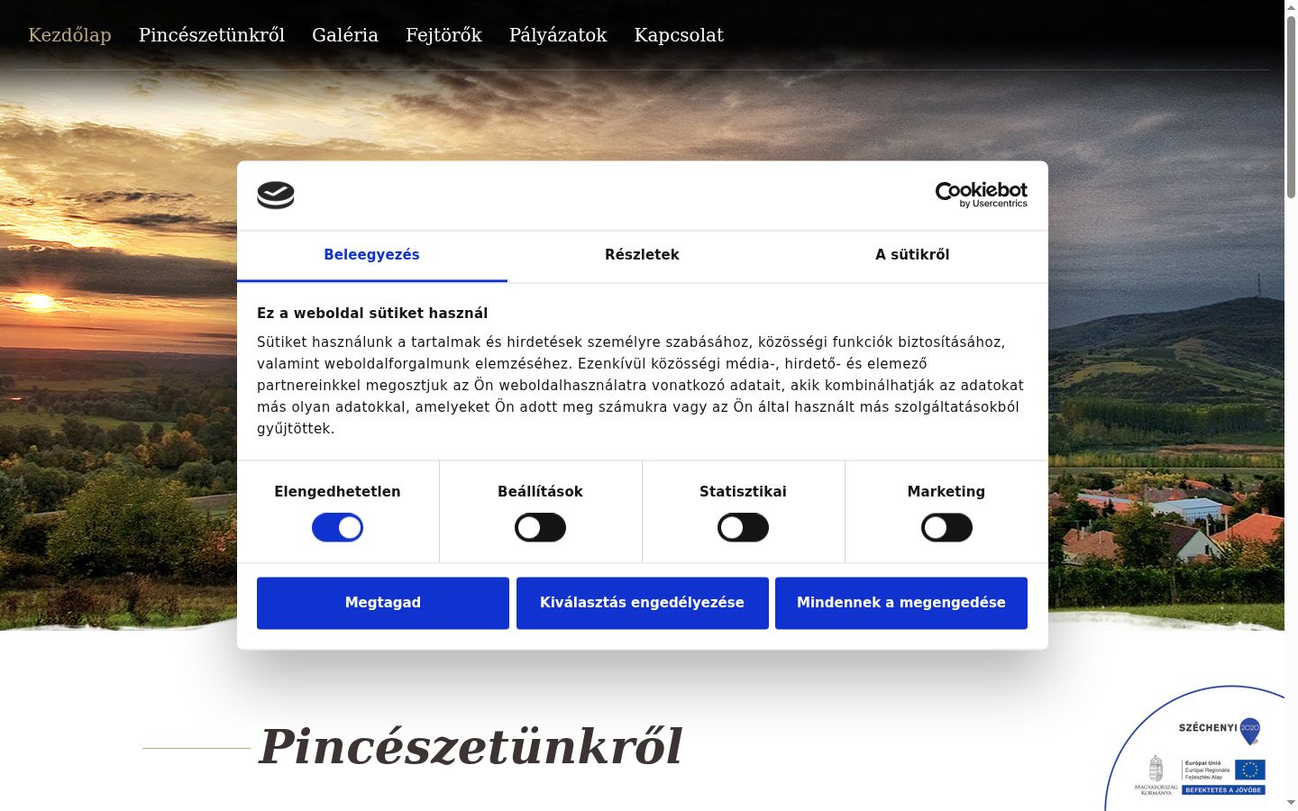 Screenshot of the consent banner shown before any interaction