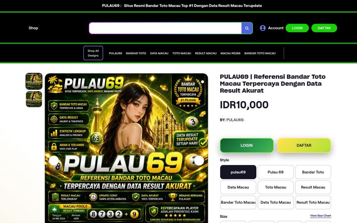 Ekrānuzņēmums no pulau69mantap.com