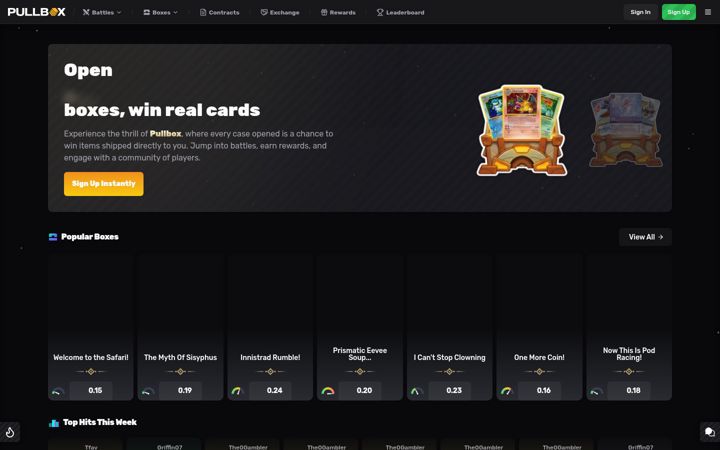 Screenshot of pullbox.gg