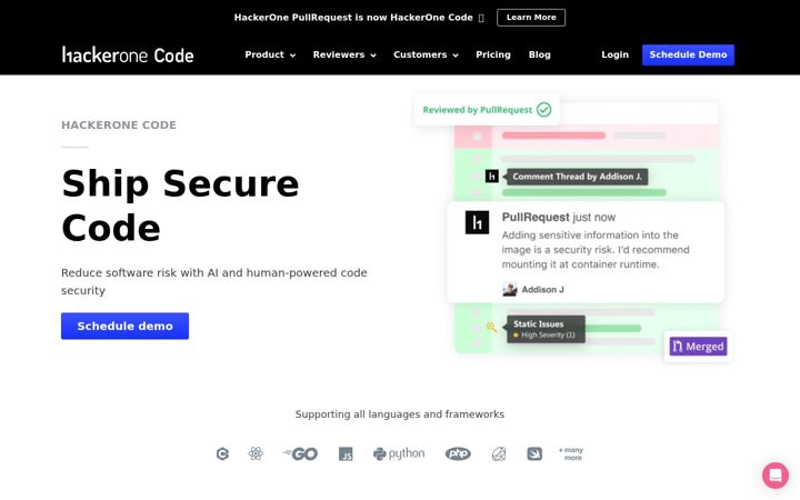 Screenshot of pullrequest.com