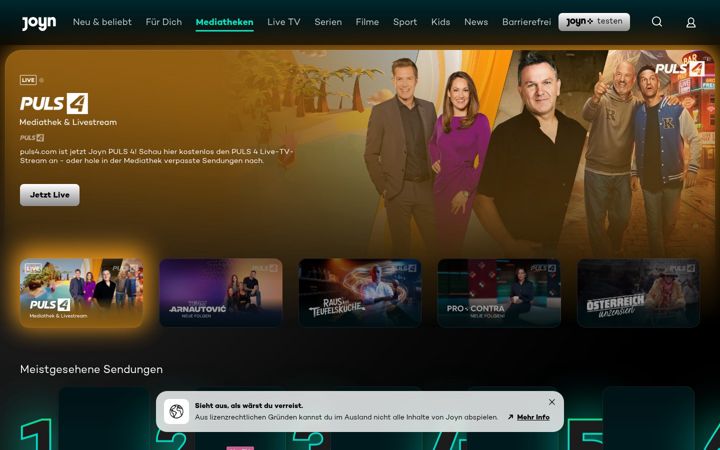 Screenshot of puls4.com