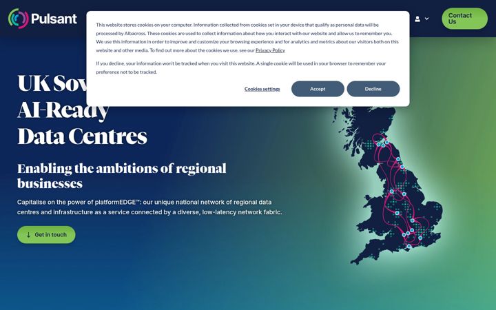 Screenshot of pulsant.com