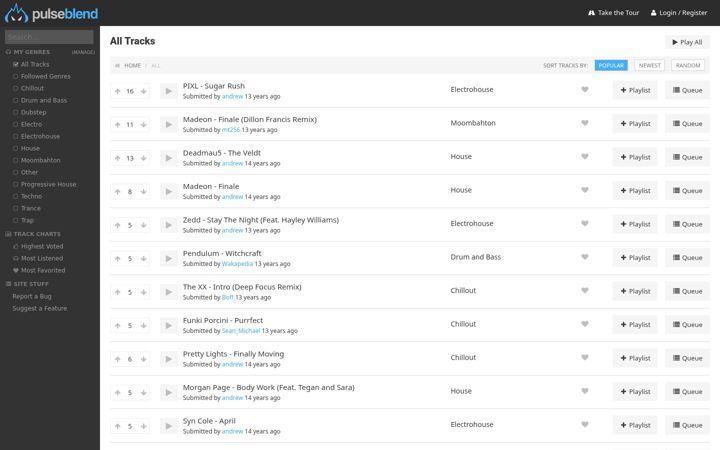 Screenshot of pulseblend.com