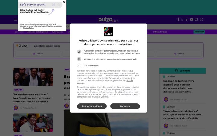 Captură de ecran a pulzo.com