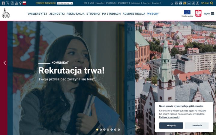 Screenshot of pum.edu.pl