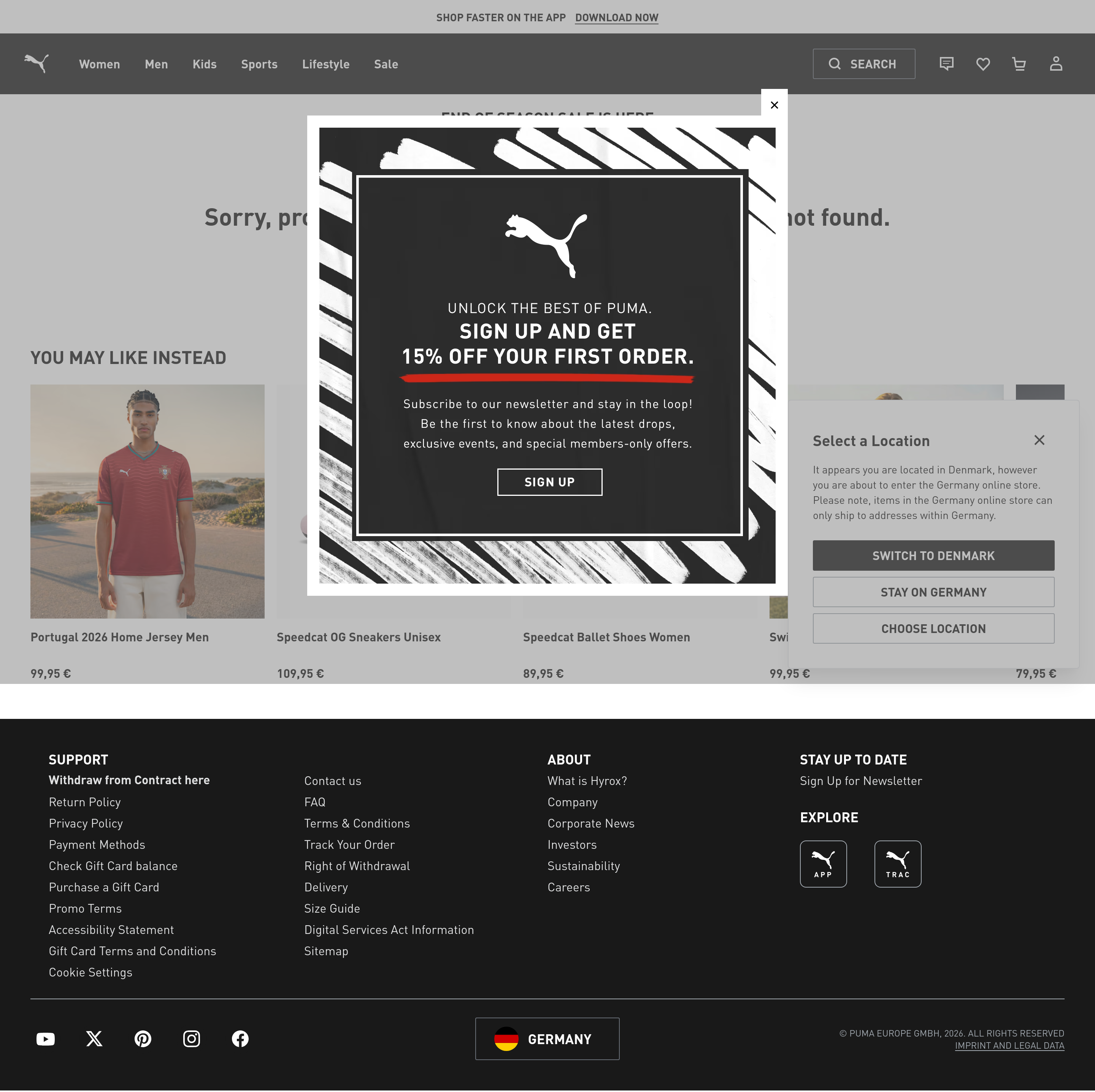 Screenshot of puma.com
