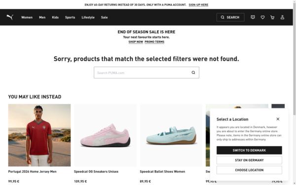 Screenshot of puma.com