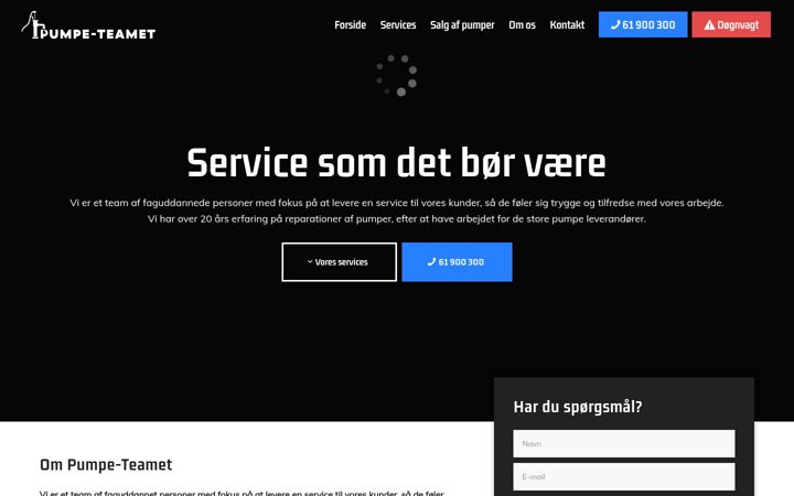 Screenshot of pumpeteamet.dk