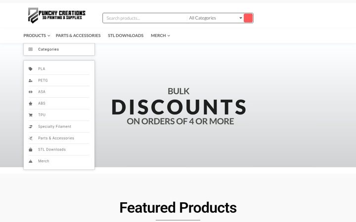 Screenshot of punchycreations.ca