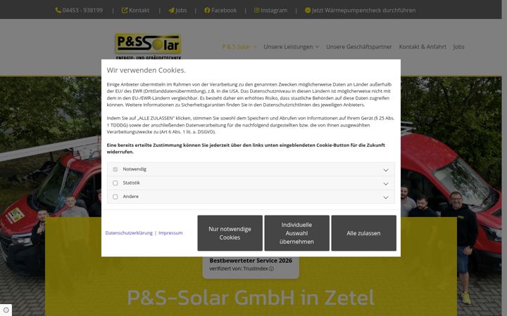 Screenshot of punds-zetel.de