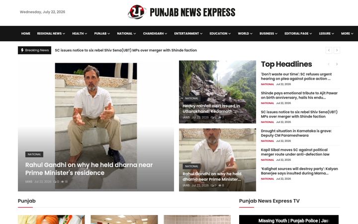 Screenshot of punjabnewsexpress.com
