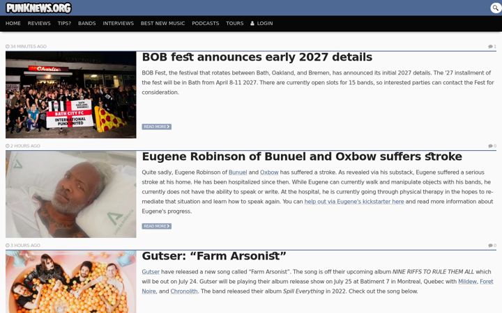 Screenshot of punknews.org