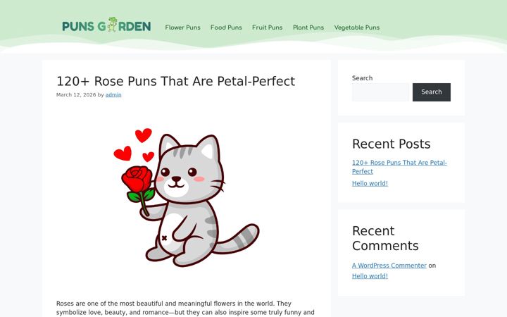 Screenshot of punsgarden.com
