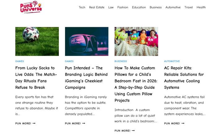 Screenshot of punsuniverse.com