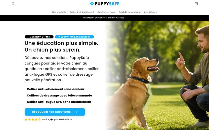 Captura de ecrã de puppy-safe.fr