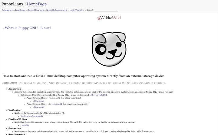 Screenshot of puppylinux.org