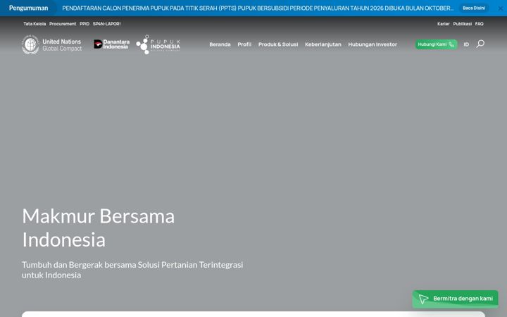 Screenshot of pupuk-indonesia.com