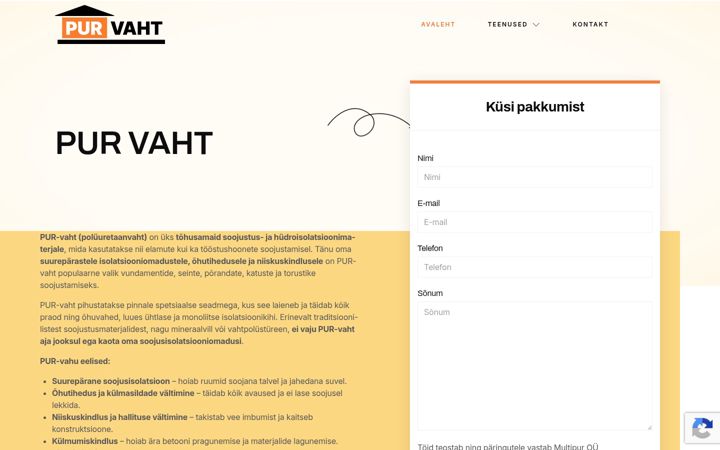 Skærmbillede af pur-vaht.ee