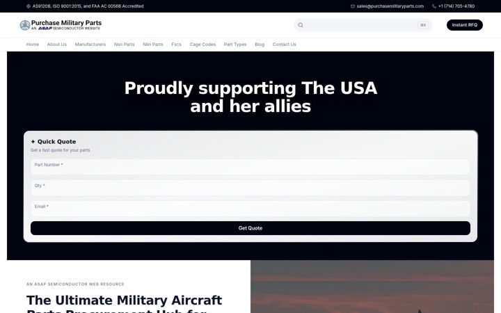 Ekrano kopija purchasemilitaryparts.com