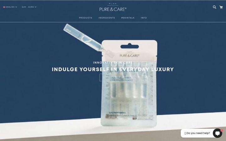 Screenshot of pureandcare.com