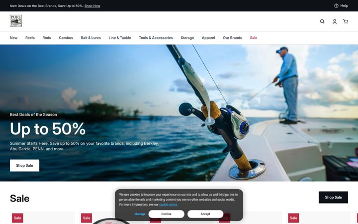 Captură de ecran a purefishing.com