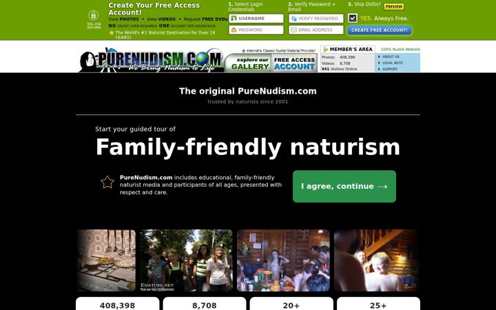 Screenshot of purenudism.com