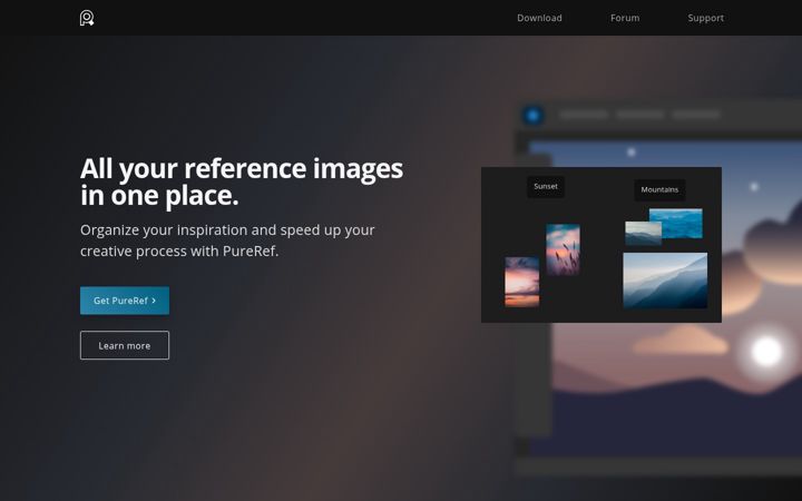 Screenshot of pureref.com