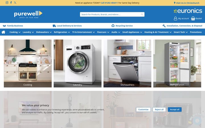 Screenshot von purewell.co.uk