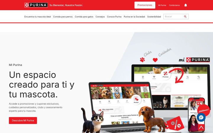 Screenshot of purina.es