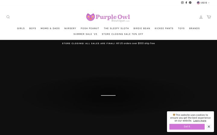 Screenshot of purpleowlboutique.com