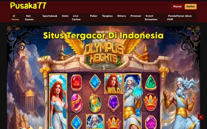 Kuvakaappaus sivustosta pusaka77slot.com