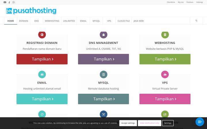 Screenshot of pusathosting.com