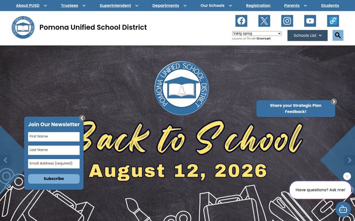 Screenshot of pusd.org