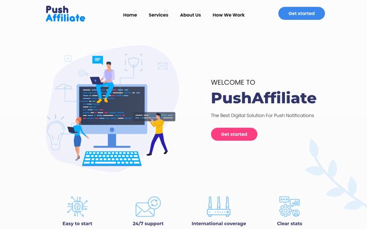 Screenshot of pushaffiliate.net