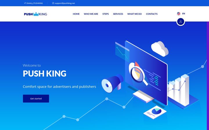 Screenshot of pushking.net