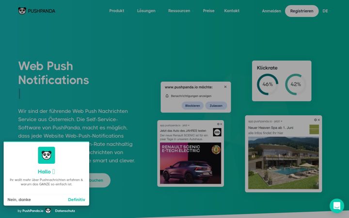Screenshot of pushpanda.io
