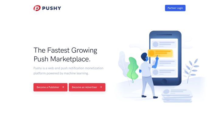 Screenshot di pushy.ai