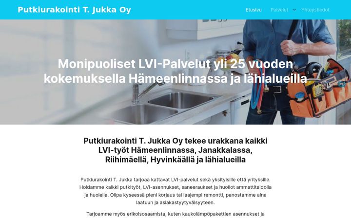 Screenshot of putkiurakointitjukka.fi