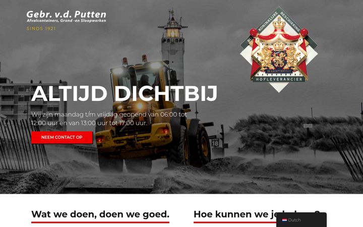Skærmbillede af puttentransport.nl