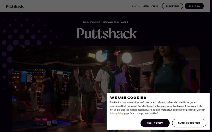 Screenshot of puttshack.com