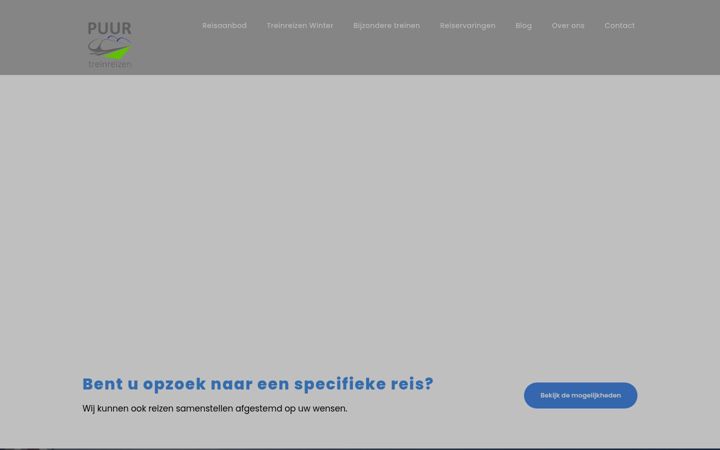 Screenshot di puurtreinreizen.nl