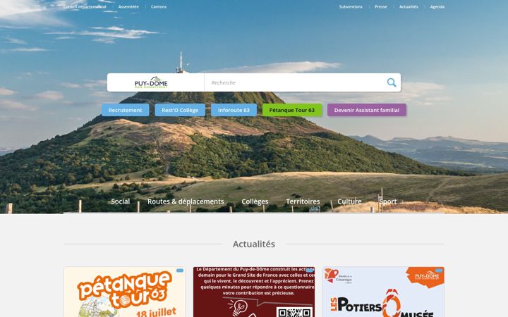 Zrzut ekranu puy-de-dome.fr