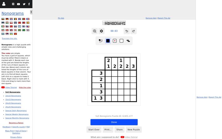 Screenshot of puzzle-nonograms.com